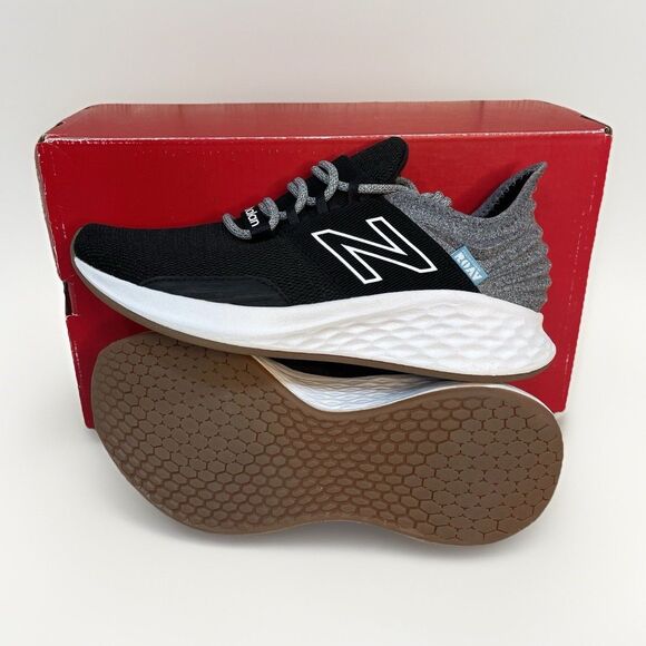 New Balance Womens 6 Fresh Foam Roav Tee Shirt Running Shoes Black/Gray WROAVTK - Picture 2 of 9